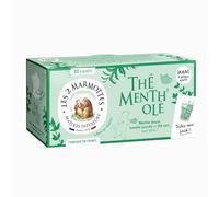 Les 2 Marmottes Thé Menth'olé - Thé vert 100% BIO à la menthe douce et poivrée - Vitalité et Fraicheur - Pour Le Petit-Déjeuner - Froid ou Chaud - Made In France - Sans arômes ajoutés - 45g