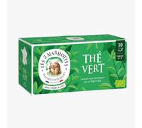 Les 2 Marmottes - Thé Vert 100% BIO - 30 Sachets | BIO, Énergisant et tonique, Pour le petit-déjeuner, Made in France, 48g