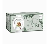 Les 2 Marmottes Thé Vert - Thé vert 100% BIO - Energisant et tonique - Pour le petit-déjeuner - 30 Sachets par boite - Made in France - 48g