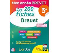Les 200 Fiches Brevet 3e - Des fiches détachables pour réviser efficacement tout le programme - Mon année brevet 2025