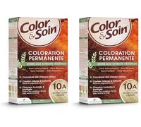 Les 3 Chênes Color & Soin 10A - Blond Clair Cendré - Coloration Permanente Cheveux Femme Sans Ammoniaque - Soin Naturel Brillance Durable - Couvre 100% Cheveux Blancs (Lot de 2)