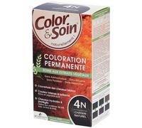 Color & Soin Coloration Permanente Aux Extraits Végétaux 4N Châtain Naturel 1 Kit