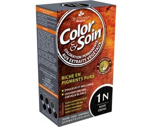 Les 3 Chênes Color & Soin Coloration Permanente Aux Extraits Végétaux Couleur 1N Noir Ebène 1 Kit