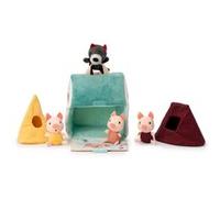 Lilliputiens – Jouet en tissu – Maison du Loup et des 3 Petits Cochons – Dès 18 mois – Multicolore