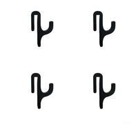 Les 4 crochets de douche sont conçus pour une installation sans effort ; il suffit de les placer sur votre porte en verre sans cadre sans aucun besoin d'adhésifs, de vis ou d'outils (A)