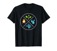 Les 4 éléments : feu eau, terre, air naturel. T-Shirt