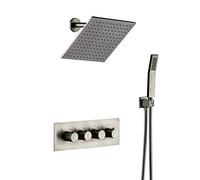 Les Accessoires incluent Le 10 Pouces précipitations Haute Pression avec à Main soupape, brossé Pluasfall Système Douche de Luxe