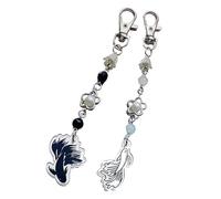 Les acryliques à la mode croisent la perle de borde Charme Lonyard Pack de pendentif de trousseau polyvalent de 2 pour les femmes à la mode