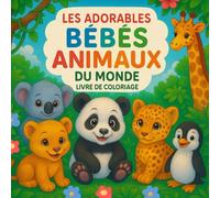 Les adorables bébés animaux du monde: Livre de coloriage