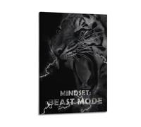 Les affiches d'art avec citation inspirante Mindset Beast Mode sont adaptées pour décorer le salon, la chambre, le bureau, le restaurant, le couloir, la chambre d'enfant, etc. Style cadre 30 x 45 cm