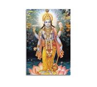 Les affiches d'art hindouisme Dieu religieux Vishnu sont adaptées pour décorer le salon, la chambre, le bureau, le restaurant, le couloir, la chambre d'enfant, etc. Sans cadre 40 x 60 cm