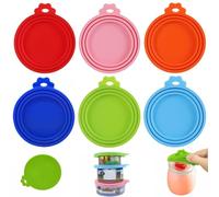 Les aliments pour chiens peuvent couvre les couvercles, 6 pcs alimentaires pour chats en silicone qui peuvent couvre les couvercles, les aliments pour animaux de compagnie peuvent les couvercles