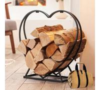les allumettes, Petit support décoratif for bois de chauffage, cerceau for bûches de bois de chauffage, anneau de rangement for cheminée intérieure, acier tubulaire rond for terrasse de Patio