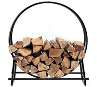 les allumettes, Support à bois de chauffage en métal moyen de 76,2 cm, cerceau à bûches, support de rangement rond résistant aux intempéries, support de foyer for foyer, terrasse, pelouse, jardin