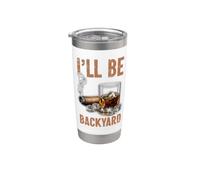 Les amateurs de cigares I'll Be In The Backyard Cigar Bourbon Smoke Cigar Gobelet isotherme en acier inoxydable double paroi