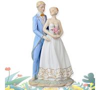 Les amateurs de porcelaine épousent des figurines couple de couples de filles statues garçons sculpture en céramique, décor de maison, fleurs de mariage, décorations de bureau artistique, artisanat de