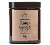 Les Âmes Sauvages - Bougie Naturelle Artisanale Loup - Encens, Santal, Vanille, Patchouli - 150gr
