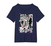 Les Amis Joey Deviennent Commando dans Les vêtements de Chandler T-Shirt, Femme Grandes Tailles, Bleu Marine, 1X