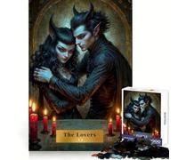 Les Amoureux Tarot Couple Fantastique Puzzle de 1000 pièces pour Adolescents Jeu de réflexion et d'éveil Cadeau attentionné 50x75cm