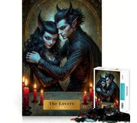 Les Amoureux Tarot Couple Fantastique Puzzle de 1000 pièces pour Adolescents Jeu de réflexion et d'éveil Cadeau attentionné 50x75cm