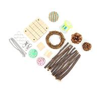 Les Animaux de Compagnie comme Les Hamsters et Les Cochons d'Inde Vont Adorer Cet Ensemble de Jouets à Mâcher en Bois Naturel pour Le Soin et Le Jeu des Dents Molaires, Lot de 11 Jouets pour