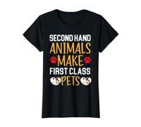 Les Animaux de Seconde Main Font des Animaux de Compagnie de première Classe T-Shirt Graphique avec Valeur, Femme, Noir, M