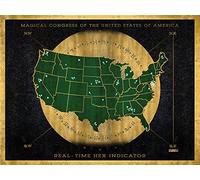 Les Animaux Fantastiques Fantastic Beasts (Hex Indicator Map) 60 x 80 cm Toile Imprimée