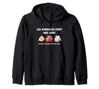 Les Animaux sont Mes Amis Je Ne Mange Pas Mes Amis Sweat à Capuche