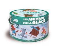 Les animaux sur la glace: Livre + Puzzle géant