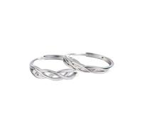 Les anneaux de promesses personnalisent les bagues de fiançailles pour les femmes et les hommes, la bande de mariage sterling ajusté pour couple, rond avec bague de mariage à l'infini