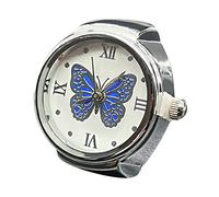 Les anneaux jeu de cartes dire le temps de dire la bague de montre, bague ronde épaisse, bague réglable en argent, bijoux de montre à la mode, ciseaux anneaux, taille unique, Métal, Pas de pierre