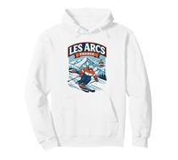 Les Arcs France Ski Rétro Montagne Graphique Sweat à Capuche