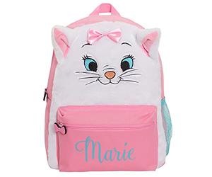 Les Aristochats Sac à dos Marie en peluche doux de luxe motif chat en 3D pour fille, sac à déjeuner, à livres, pour l’école, les voyages, la crèche, Rose, blanc/rose, Taille unique