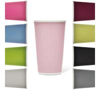 LES ARTISTES Paris A-0921 Tasse 450 ml, Mug à café, thé, boissons chaudes, Porcelaine avec Revêtement silicone thermo-isolant, Compatible Lave-vaisselle, Micro-ondes, Ondulé Light Pink