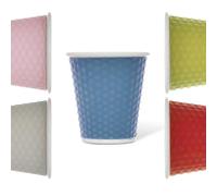 LES ARTISTES Paris A-0945 Tasse 180 ml, Gobelet à café, thé, boissons chaudes, Porcelaine avec Revêtement silicone thermo-isolant, Compatible Lave-vaisselle, Micro-ondes, Nid d'abeilles Light Blue