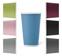 LES ARTISTES Paris A-0954 Tasse 450 ml, Mug à café, thé, boissons chaudes, Porcelaine avec Revêtement silicone thermo-isolant, Compatible Lave-vaisselle, Micro-ondes, Nid d'abeilles Blue