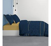 Les Ateliers du Linge - Parure Palace pour lit Double - Housse de Couette réversible 240x220 cm et 2 taies d'oreiller 63x63 cm - 100% Coton Premium 57 Fils - Style Luxueux