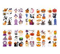 Les Autocollants De Tatouage De Dessin Animé D'Halloween Sont Des Petites Citrouilles Fantômes Amusantes Et Mignonnes, Imperméables Et Adaptées Aux Fêtes D'Halloween Des Enfants 120 * 69mm