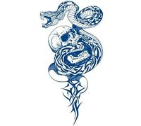 Les autocollants de tatouage de jus de fines herbes INTEROOKIE ne reflètent pas la lumière pendant 15 jours, autocollant de transfert d'eau bleue de tatouage de serpent de geisha (GZ-595)
