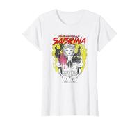 Les Aventures effrayantes du crâne d'icône de Sabrina T-Shirt, Femme, Blanc, S