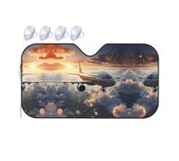 Les avions sont des pare-soleil pour pare-brise avant à motif moyen et se refroidissent rapidement dans la voiture en été, adaptés pour les voitures, camions, etc.