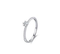 Les Bagues de Fiançailles pour Femme, Bague 925 Argent Femme Argent Solitaire Simple À Six Griffes Taille 49