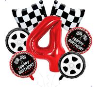 Les ballons de voiture de course ont besoin de décorations d'anniversaire à quatre vitesses pour garçons, ballons de voiture de course de 101,6 cm pour décoration d'anniversaire à 4 vitesses, ballons