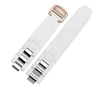 Les bandes de montre en silicone pour 21e siècle convexe watchband 20 * 10 mm les accessoires de chaîne de montre imperméables sont des sangles appropriées (couleur: or rose blanche, taille: 20-10