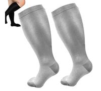 Les Bas De Hallo Chaussettes Pour Diabétiques Ultra-Confortable Non Contraignant Halloo-France Soutien De La Cheville Et De La Voûte Plantaire (4XL(2paar),Gris)