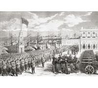 Les bataillons de l'armée Batoumi débarquant à Trabzon alias Trebizond Turquie pendant la guerre russo-turque (1877 1878) From Russes et Turcs La Guerre D'Orient publié 1878 Poster Print by Ken Welsh