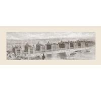 Les bâtiments proposés de St. Thomas's Hospital Stangate Lambeth Londres Angleterre. Terminé en 1871, l'hôpital a été l'un des premiers à adopter le principe du pavillon - popularisé par Florence
