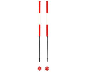 Les batons d'Alain - Bâtons de ski de randonnée - Savoie - Taille 135 cm - Rouge Rouge 135 cm
