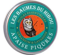 LES BAUMES DU HIBOU-Baume Apaise Piqûres biologique Boîte 30 ml vert