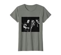 Les Beatles Paul McCartney John Lennon George Harrison T-Shirt, Femme, Vert Kaki chiné, L